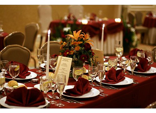 Elegant table setting at the Bridgewater Manor An elegant floral display 