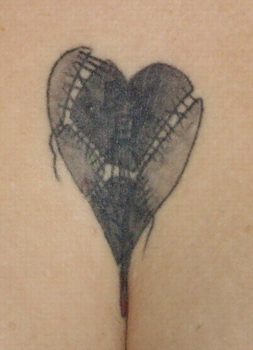 broken heart tattoo My heart has been stitched back together