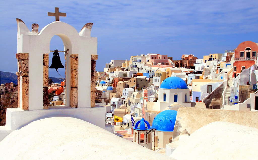 Bell tower and domes, Oia