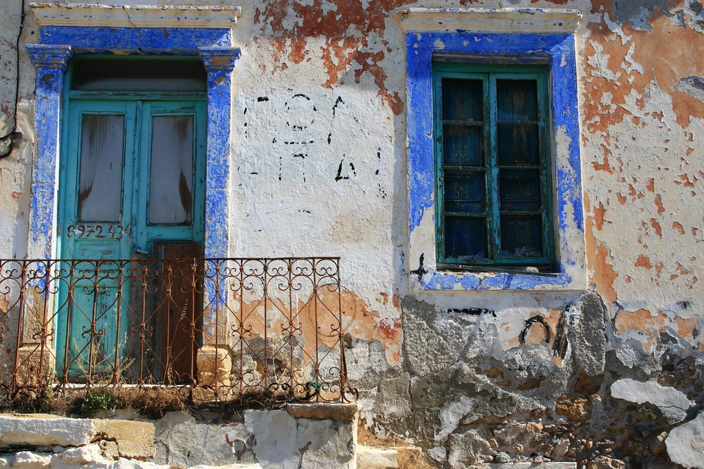 Decayed facade, Leros island
