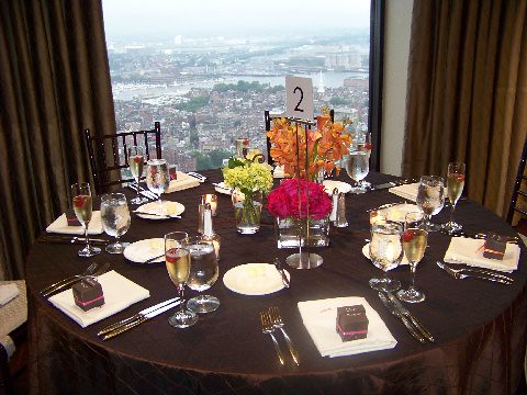 table #2 at reception overlooking Boston