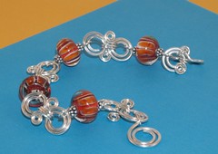 Orange lampwork bracelet