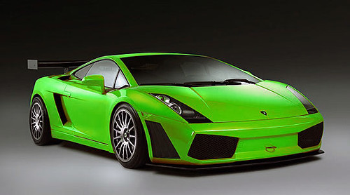 I changed the color of this lambo to green using Photoshop
