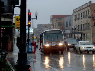 Southbound CTA Route # 11 Lincoln Avenue bus on a rainy morning. November 2006. by Eddie from Chicago