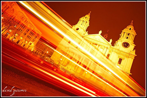 Catching light trails at St.Paul's London at Night...