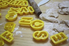 salt dough and alphabet cutters