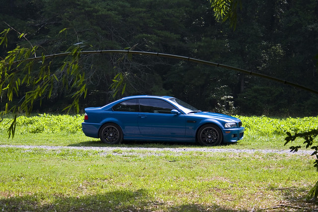 2001 BMW M3 in Laguna Seca Blue parked outside the Bamboo Forest