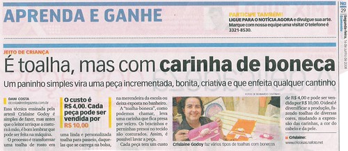 Jornal Notícia Agora do dia 16/06/2008. by Cricoisas Arte e Artesanato