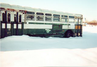 Retired  CTA 1955 Flxible / Twin Coach  bus reanacting a scene from Chicago's blizzard of 1967. The Midwest Transit Bus Museum. crest Hill Illinois. January 2001. by Eddie from Chicago