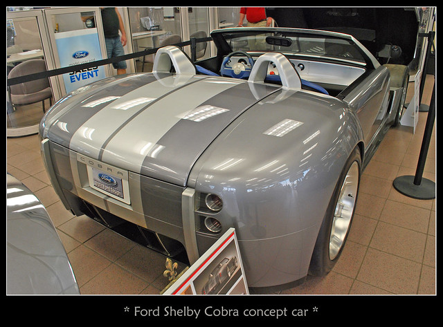 This Shelby Cobra concept car was displayed at the Varsity Ford showroom