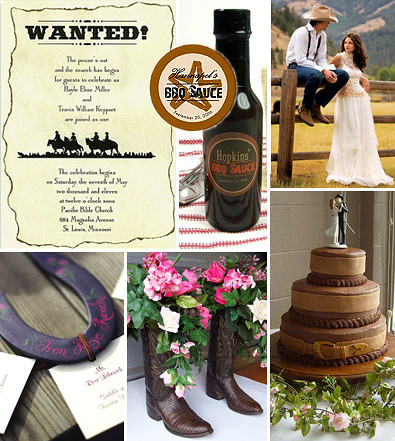 Ideas and Inspirations for Bridal Showers and Weddings with a Western Theme