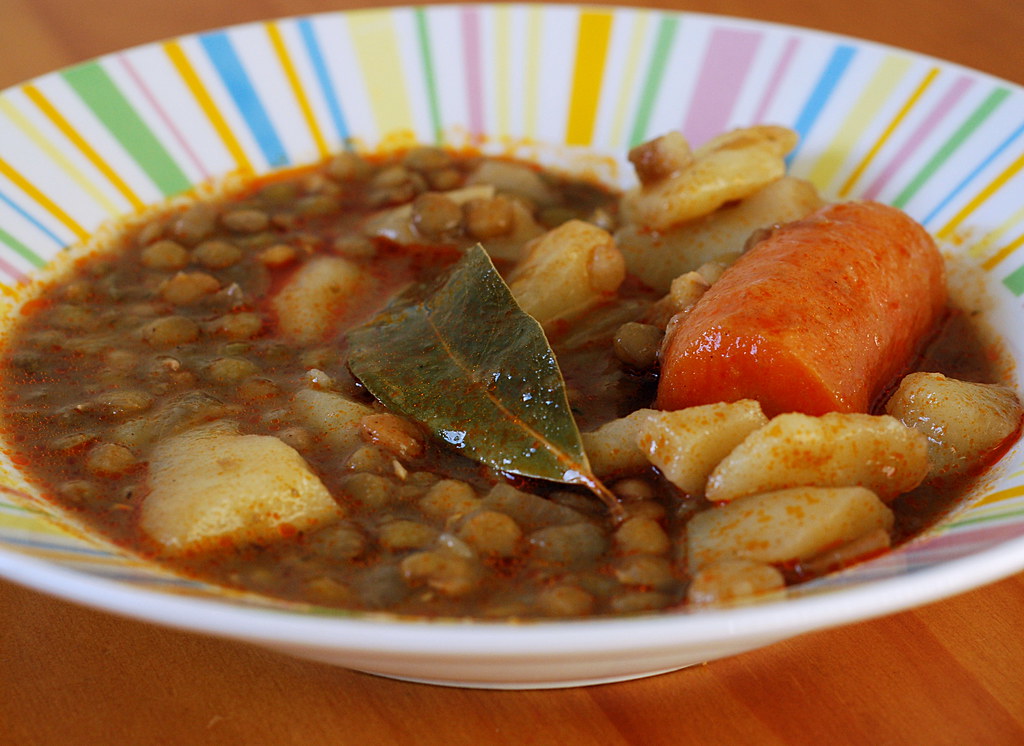 Spanish Lentil Stew With Bay Leaf and Pimenton. Lentejas