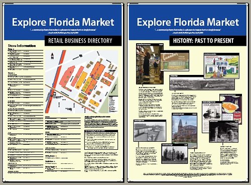 Explore Florida Market directory and history signage