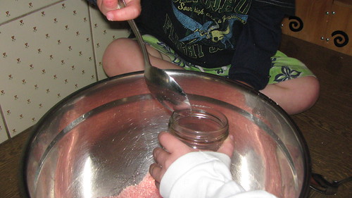 Bath Salts - Spooning into jar