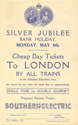 "Southern Electric - Silver Jubilee cheap tickets" - leaflet issued by the Southern Railway, 1935 by mikeyashworth