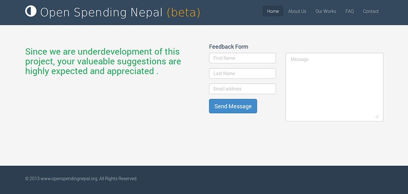 Front Page of openspendingnepal.org