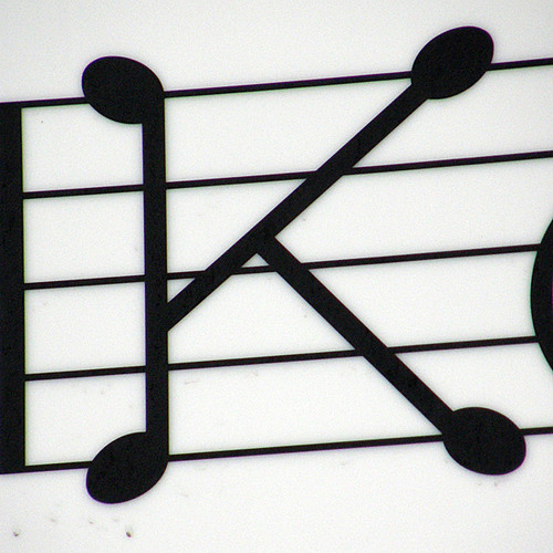 Letters like musical notes for the Caf of Music Road