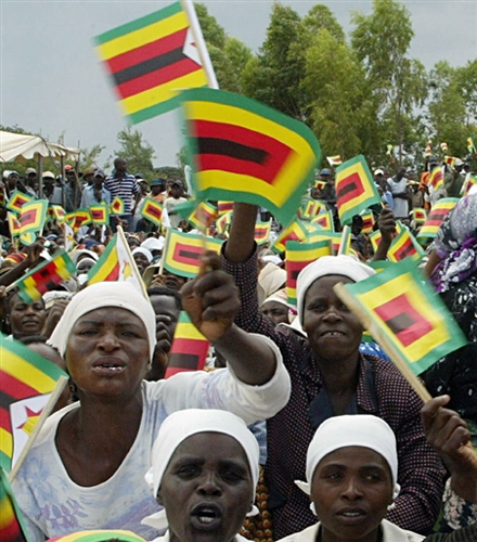 ZANU-PF supporters of President Robert Mugabe in Mahusekwa, south-east of the Zimbabwe capital of Harare. National elections were held on Saturday, March 29, 2008. by Pan-African News Wire File Photos
