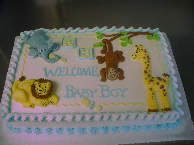 Animal Safari Baby Shower Cake
