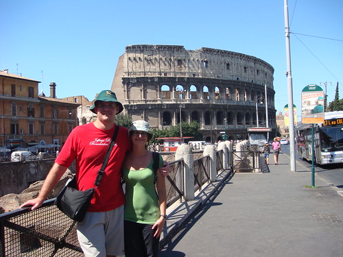 Ryan & Danielle in front of the Colleseam, Rome, Italy