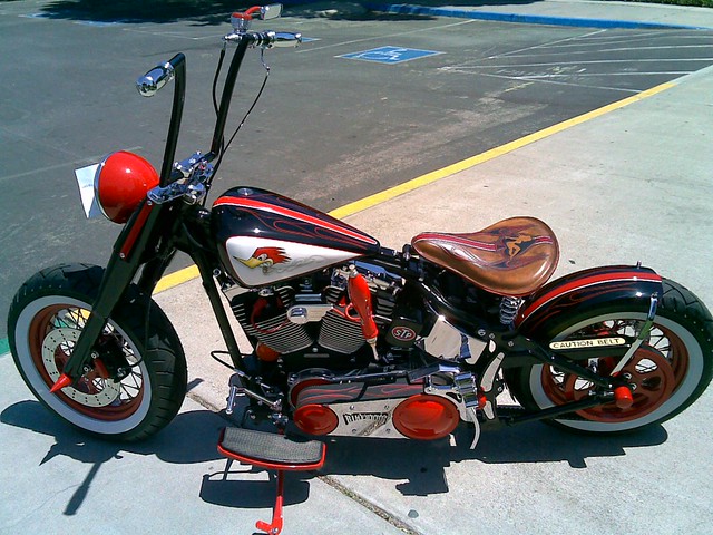 This rat rod style bike was pimping at a car show in Manteca CA