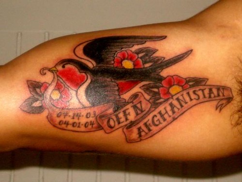 jon 39s swallow tattoo Afghanistan yeah my bird flying out of the bush