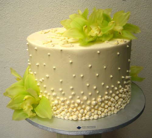 lime green cymbidiums cake design by allan yap and et yew
