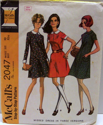 McCalls 2047 Vintage Sewing Pattern 4 Section Dress in Three Versions 60s Size 10 Bust 32 Waist 24 Hip 34