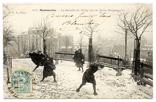 Snowball Fighting In Paris (1905) - 無料写真検索fotoq