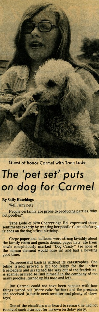 The Englewood Herald-Sentinel's article about Carmel's first birthday party - August 21, 1975