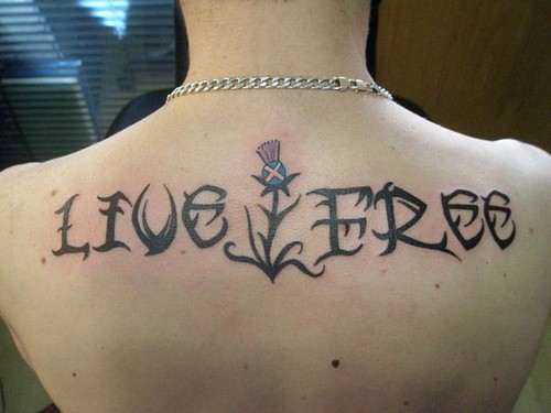 Live Free Tattoo Done Heaven'n' Hell Tattoos Piercings in Falkirk 