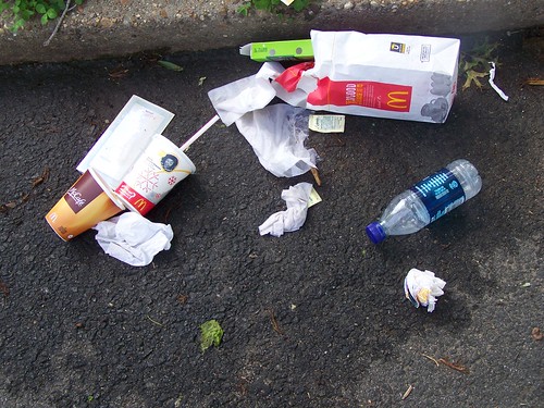 McDonalds litter, 6400 block of 3rd Street NW, Washington, DC