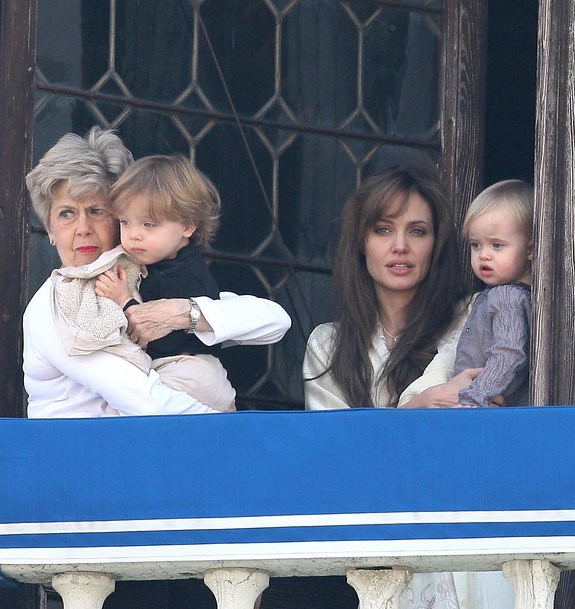 Knox Jolie Pitt and Vivienne Jolie with mummy and grandma