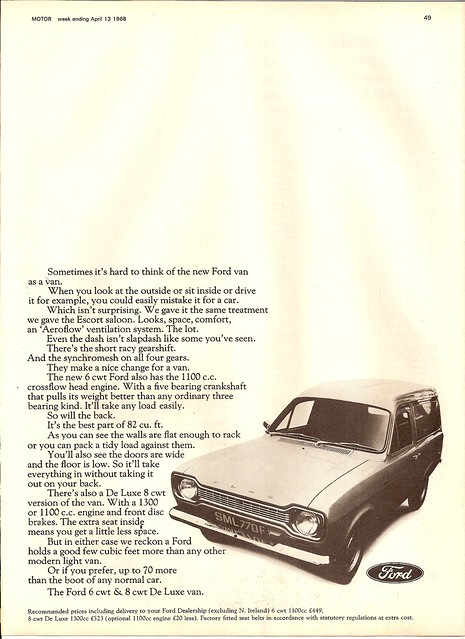 Ford Escort Van Advert 1968 1 