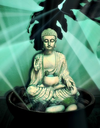 Luminous Green Healing Buddha by Wonderlane