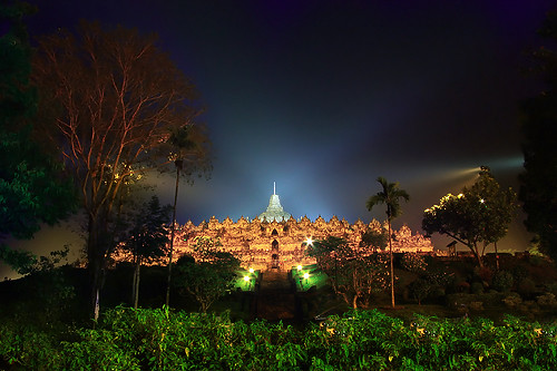 Borobudur Temple at night