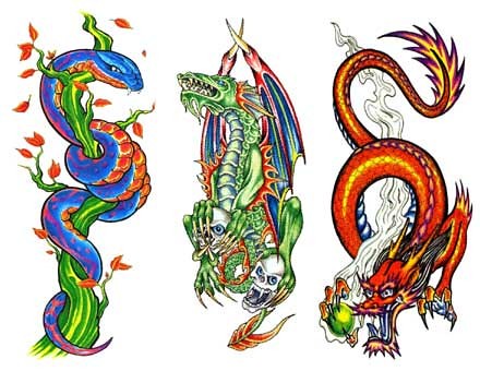 Traditional serpent and dragons
