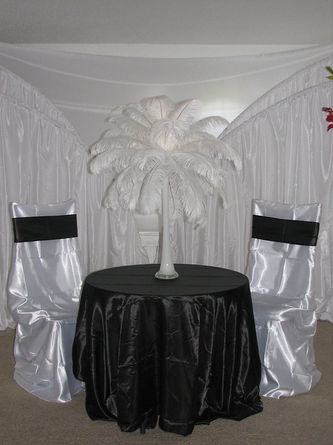 Using table and chair covers for a wedding reception event heightens the 