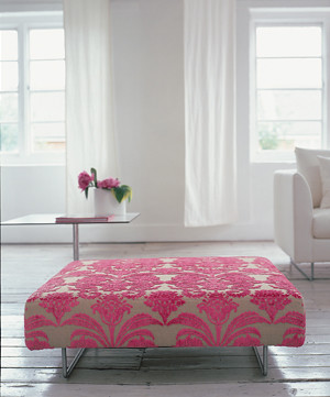 Designers Guild Pink Damask Ottoman