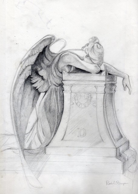 I did this drawing of an angel I came across in a cemetary in upstate NY
