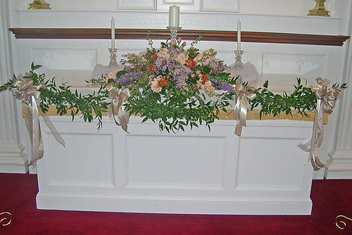Wedding Altar Flowers by Beikmann Associates Located in Southwest Michigan
