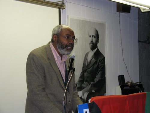 Abayomi Azikiwe, editor of the Pan-African News Wire, addressing the MECAWI public meeting on "African-Americans Speak Out for Palestine" held on January 31, 2009 in Detroit. (Photo: Alan Pollock) by Pan-African News Wire File Photos