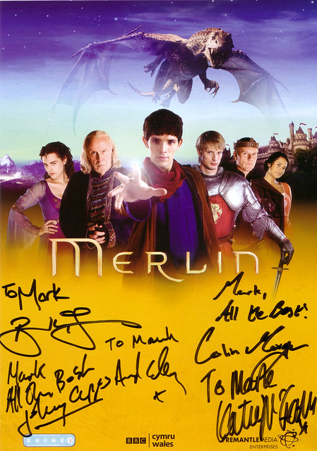 Merlin Cast Autographs Bradley James Colin Morgan Johnny Capps 