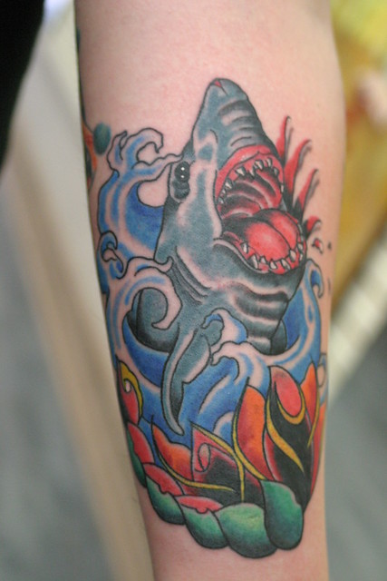 I need to tattoo more sharks Tattoo was done by Crutch Tattoo Boogaloo 