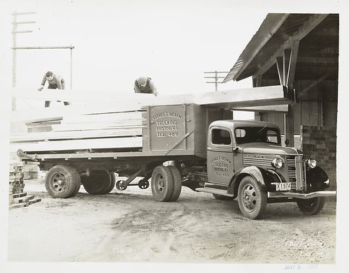 [Model T 16 A G 46 used for shipping wood.]
