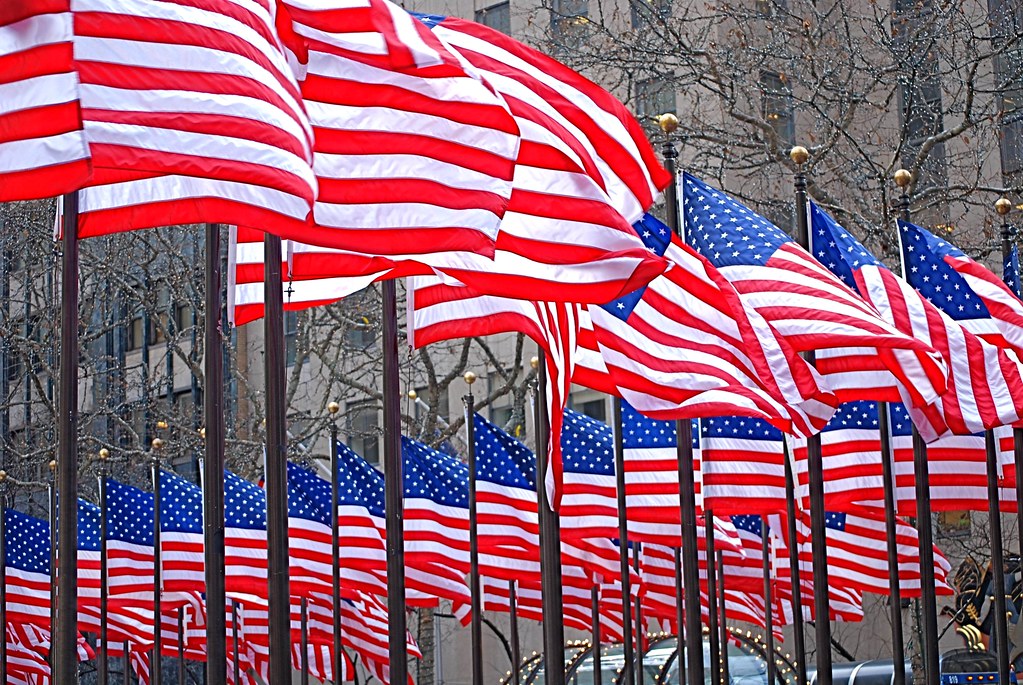 American Flags at Rockefeller Center, Viewing of Inauguration of President Barack Obama, Rockefeller Center