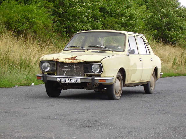 A very battered old Skoda 120L in the southwest of the Czech Republic