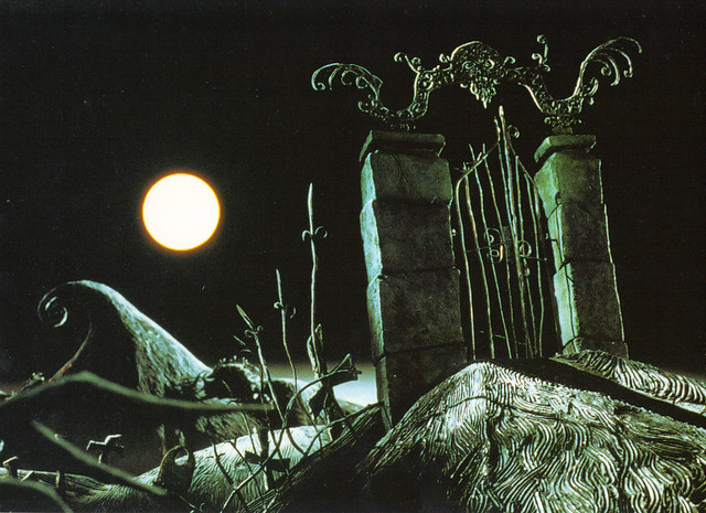 Nightmare Before Christmas Cemetery Postcard | The cemetery ...