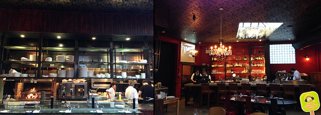 m wells steakhouse - interior - decor - bar and open kitchen