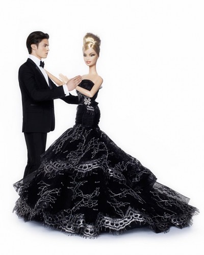 Barbie photographed by Karl Lagerfeld with model Baptiste Giabiconi as Ken